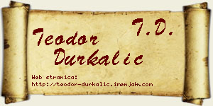 Teodor Durkalić vizit kartica